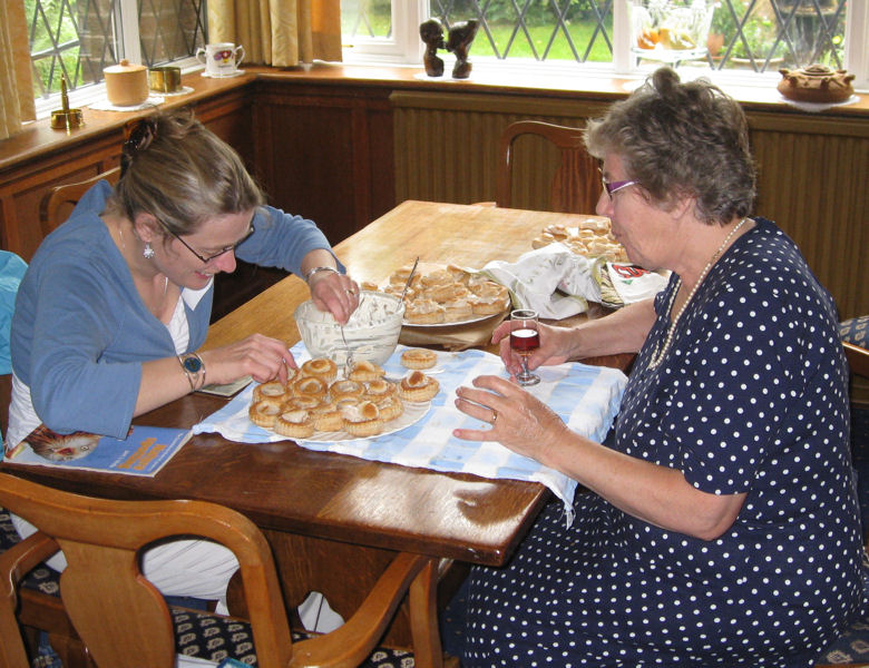 A sherry with the vol au vents before the party