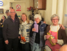 Quiz Night Organisers Norma, Nerys and Alison with President Mike