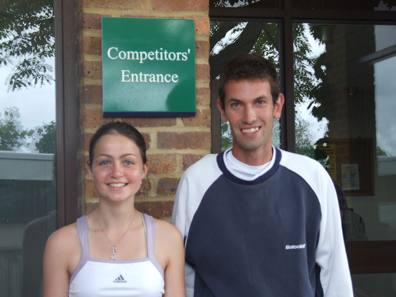 Amy Ellis & coach Mike Armstrong at the Road To Wimbledon 2008 tournament.