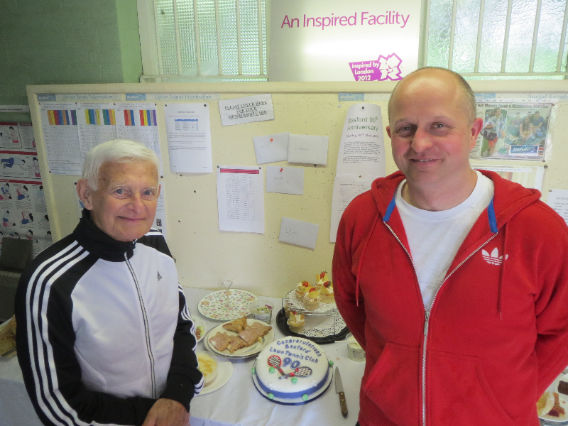 Richard and Stuart with the cake made by daughter/wife Anna