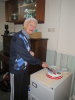 Richard Cuts the Cake at Christmas Tennis Lunch 12th December 2016