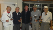 	The Competitors with Organiser Phil Clarke at the Over 80's Tournament