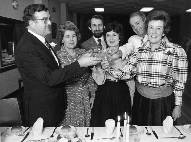 President John Plumb & Jean, Mr. & Mrs. R. Ayling & Mr. & Mrs. T. Pickford at Diamond Jubilee Dinner