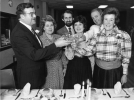 President John Plumb & Jean, Mr. & Mrs. R. Ayling & Mr. & Mrs. T. Pickford at Diamond Jubilee Dinner