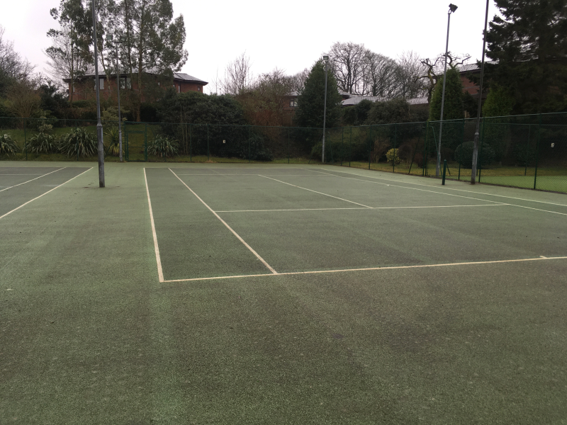 Court 3 and 4 old green tarmac after carpet removed